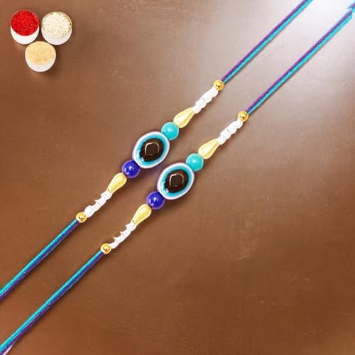 Ghasitaram Gifts Jaiccha Rakhi for Brother Rakhis Online Set of 2-N-716 Evil Eye Fancy Rakhi von Jaiccha