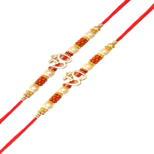 Ghasitaram Gifts Jaiccha Rakhi for Brother Rakhis Online Set of 2-R-2125 Om Rakhi Thread von Jaiccha