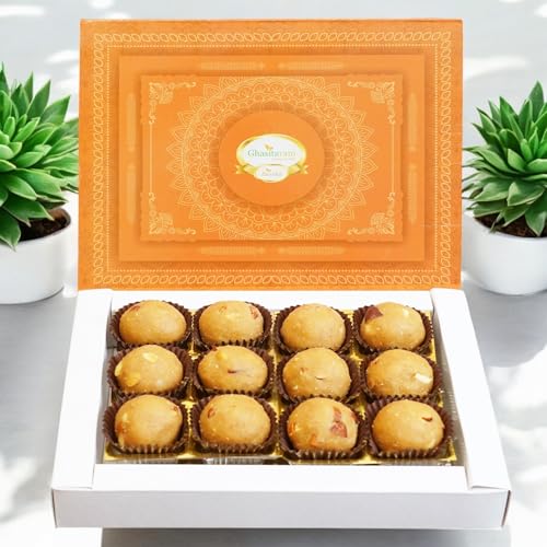 Ghasitaram Gifts Jaiccha Sugarfree Besan Laddoo 400 gms|Gift for Diwali,Holi,Valentine,Birthday,Anniversary,Gift for Her,Him,Mothers Day,Fathers Day| von Jaiccha