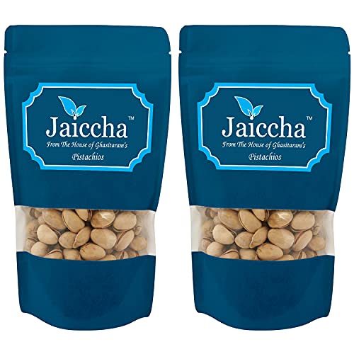 Jaiccha Ghasitaram Afgani Pistachios 400 GMS in White Paper Pouch von Jaiccha