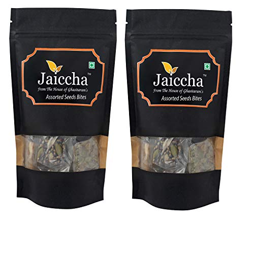 Jaiccha Ghasitaram Assorted Seeds Bites 400 GMS in Black Paper Pouch von Jaiccha