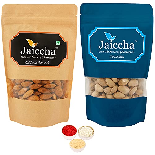 Jaiccha Ghasitaram Bhaidooj Gifts - Almonds and Pistachios Pouches-400 GMS von Jaiccha