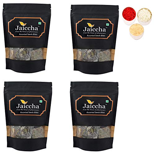 Jaiccha Ghasitaram Bhaidooj Gifts - Assorted Seeds Bites 800 GMS in Black Paper Pouch von Jaiccha