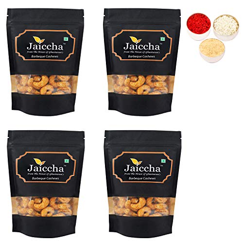 Jaiccha Ghasitaram Bhaidooj Gifts - Barbeque Cashews 800 GMS in Black Paper Pouch von Jaiccha