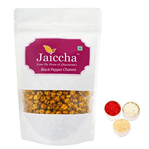 Jaiccha Ghasitaram Bhaidooj Gifts - Black Pepper Channa 200 GMS in White Paper Pouch von Jaiccha