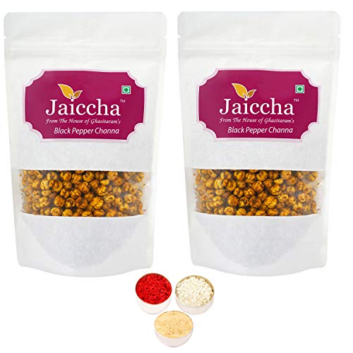 Jaiccha Ghasitaram Bhaidooj Gifts - Black Pepper Channa 400 GMS in White Paper Pouch von Jaiccha