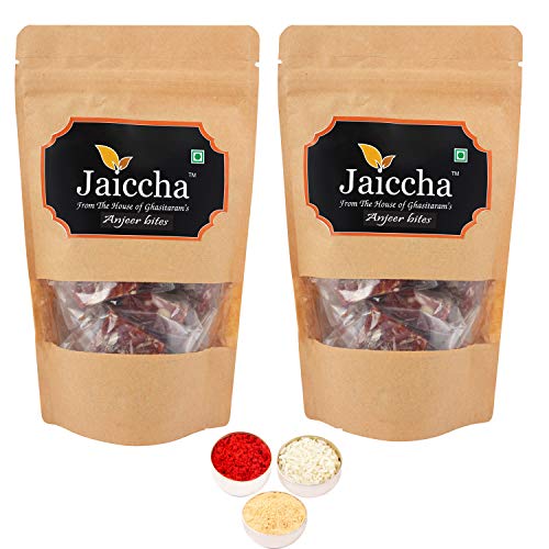 Jaiccha Ghasitaram Bhaidooj Gifts - Cashew Anjeer Bites 400 GMS in Brown Paper Pouch von Jaiccha