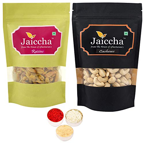 Jaiccha Ghasitaram Bhaidooj Gifts - Cashews and Raisins Pouches-200 GMS von Jaiccha