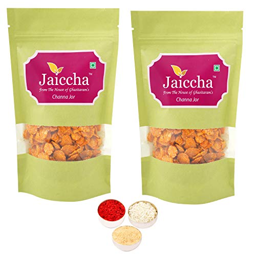 Jaiccha Ghasitaram Bhaidooj Gifts - Chana JOR 400 GMS in Green Paper Pouch von Jaiccha