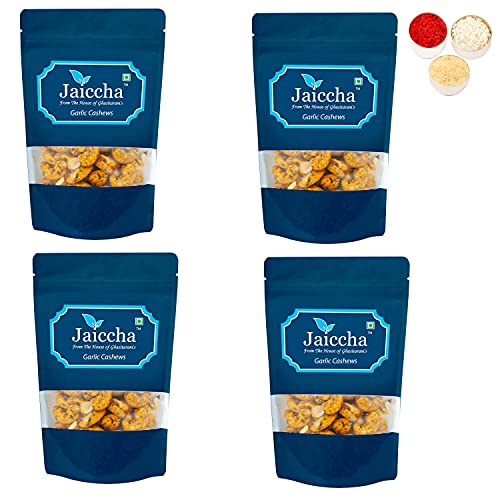 Jaiccha Ghasitaram Bhaidooj Gifts - Garlic Cashews 800 GMS in White Paper Pouch von Jaiccha