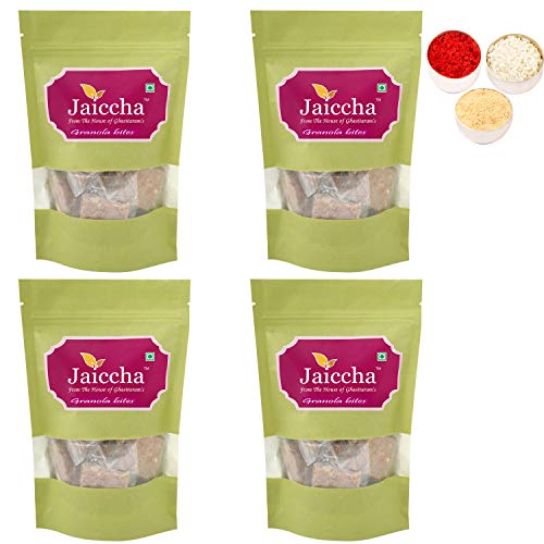 Jaiccha Ghasitaram Bhaidooj Gifts - Granola Bites 800 GMS in Green Paper Pouch von Jaiccha