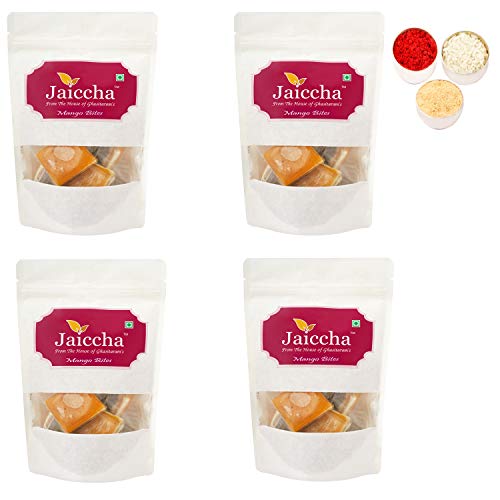 Jaiccha Ghasitaram Bhaidooj Gifts - Mango Bites 800 GMS in White Paper Pouch von Jaiccha