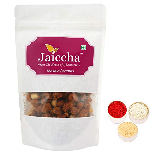 Jaiccha Ghasitaram Bhaidooj Gifts - Masala Peanuts 200 GMS in White Paper Pouch von Jaiccha