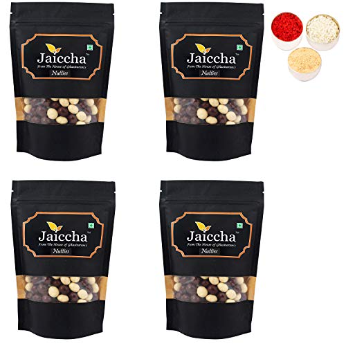 Jaiccha Ghasitaram Bhaidooj Gifts - Nutties 800 GMS in Black Paper Pouch von Jaiccha