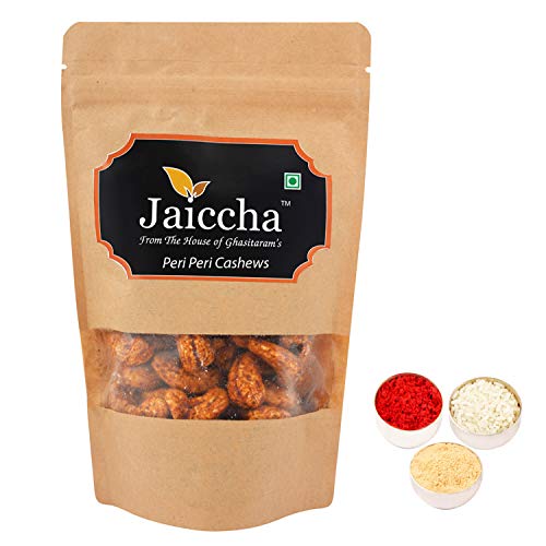 Jaiccha Ghasitaram Bhaidooj Gifts - Peri Peri Cashews 200 GMS in Brown Paper Pouch von Jaiccha