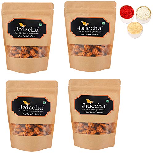 Jaiccha Ghasitaram Bhaidooj Gifts - Peri Peri Cashews 800 GMS in Brown Paper Pouch von Jaiccha