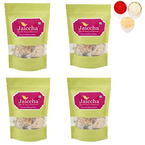 Jaiccha Ghasitaram Bhaidooj Gifts - Roasted Almond Bites 800 GMS in Green Paper Pouch von Jaiccha