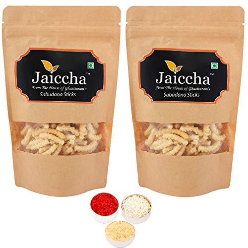 Jaiccha Ghasitaram Bhaidooj Gifts - Sabudana Sticks 400 GMS in Brown Paper Pouch von Jaiccha