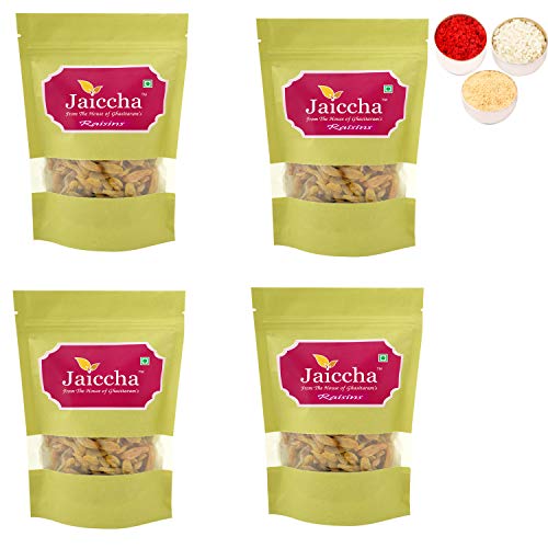 Jaiccha Ghasitaram Bhaidooj Gifts - Selected Indian Raisins 800 GMS in Green Paper Pouch von Jaiccha