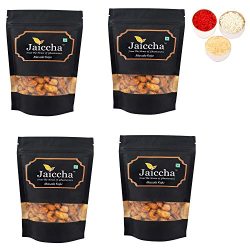 Jaiccha Ghasitaram Bhaidooj Gifts - Special Masala Kaju 800 GMS in Black Paper Pouch von Jaiccha