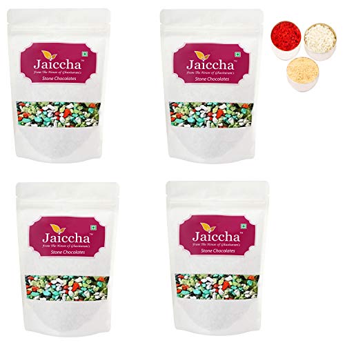 Jaiccha Ghasitaram Bhaidooj Gifts - Stone/ Rock Chocolates 800 GMS in White Paper Pouch von Jaiccha