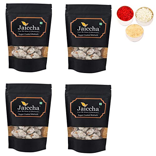 Jaiccha Ghasitaram Bhaidooj Gifts - Sugar Coated Walnuts 800 GMS in Black Paper Pouch von Jaiccha