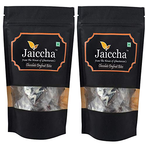 Jaiccha Ghasitaram Chocolate Dryfruit Bites 400 GMS in Black Paper Pouch von Jaiccha