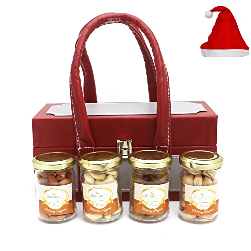 Jaiccha Ghasitaram Christmas Gifts Apex Wooden Box of 4 Dryfruits Jars von Jaiccha