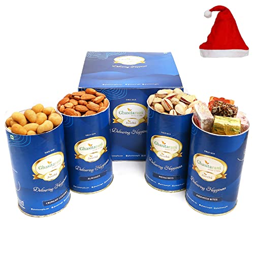 Jaiccha Ghasitaram Christmas Gifts Crunchy Cashews, Almonds, Pistachios, Assorted Bites Cans von Jaiccha