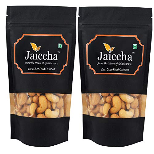 Jaiccha Ghasitaram Desi Ghee Fried Salted Cashews 400 GMS in Black Paper Pouch von Jaiccha