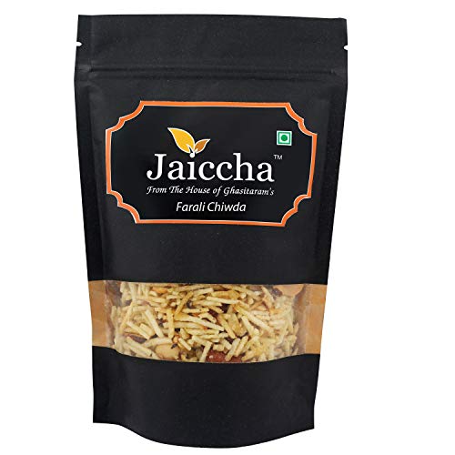 Jaiccha Ghasitaram Holi Gifts Holi Namkeen - Farali Chiwda 200 GMS in Black Paper Pouch von Jaiccha