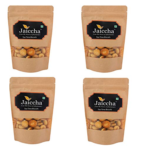 Jaiccha Ghasitaram Namkeen - Pack of 4 Tea Time Biscuits 100 GMS in Brown Paper Pouch von Jaiccha