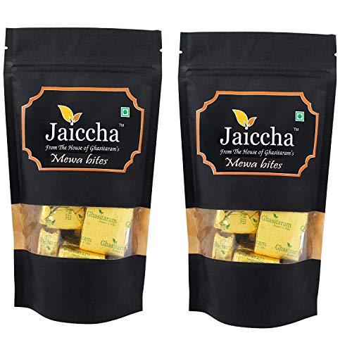 Jaiccha Ghasitaram Pack of 2 (200 GMS) - MEWA Bites 400 GMS in Black Paper Pouch von Jaiccha