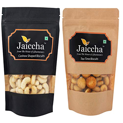 Jaiccha Ghasitaram Pack of 2 Cashew Shaped Biscuits and Tea Time Biscuits von Jaiccha