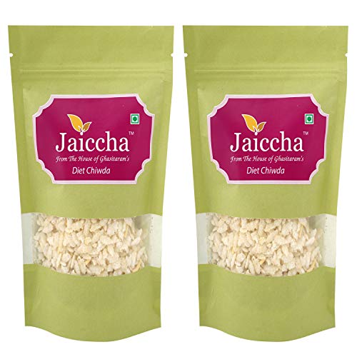 Jaiccha Ghasitaram Pack of 2 Diet Chiwda 75 GMS in Green Paper Pouch von Jaiccha