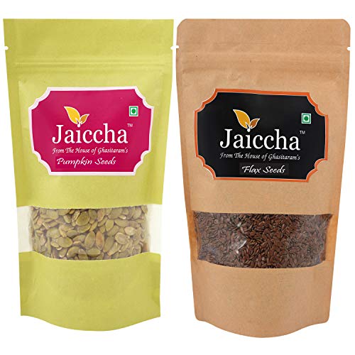 Jaiccha Ghasitaram Pack of 2 Pumpkin and Flax Seeds 200 GMS von Jaiccha