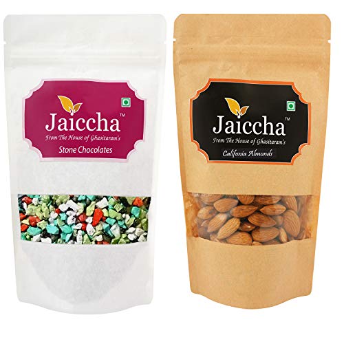 Jaiccha Ghasitaram Pack of 2 Stone Chocolate and Almond Pouches 400 GMS von Jaiccha