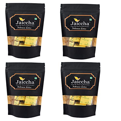 Jaiccha Ghasitaram Pack of 4 (200 GMS) - MEWA Bites 800 GMS in Black Paper Pouch von Jaiccha