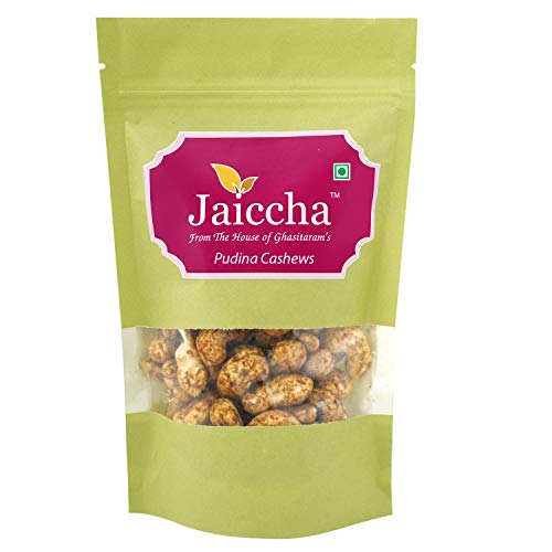 Jaiccha Ghasitaram Pudina Cashews 200 GMS in Green Paper Pouch von Jaiccha