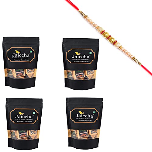 Jaiccha Ghasitaram Rakhi Gifts for Brothers Rakhi Chocolate - Assorted Chocolates 800 GMS with Pearl Rakhi von Jaiccha