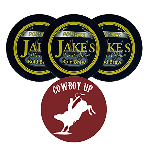 Jake's Mint Chew Bold Brew Pouch 3 Dosen mit DC Crafts Nation Skin Can Cover – Cowboy von Jake's Mint Chew