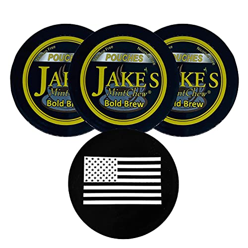 Jake's Mint Chew Bold Brew Pouch 3 Dosen mit DC Crafts Nation Skin Can Cover – US-Flagge von Jake's Mint Chew