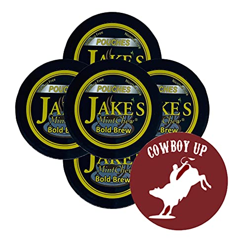 Jake's Mint Chew Bold Brew Pouch 5 Dosen mit DC Crafts Nation Skin Can Cover – Cowboy von Jake's Mint Chew