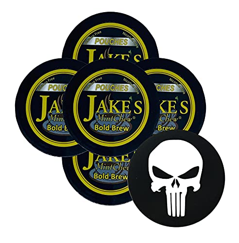 Jake's Mint Chew Bold Brew Pouch 5 Dosen mit DC Crafts Nation Skin Can Cover – Totenkopf von Jake's Mint Chew