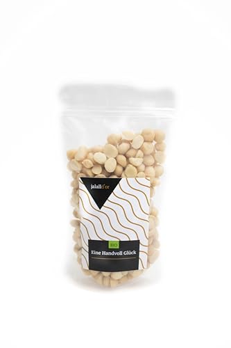 Jalall D’or Macadamia Nüsse geröstet gesalzen ganze und halbe Nusskerne 500 g Macadamiakerne aus fairem Anbau von Jalall D'or