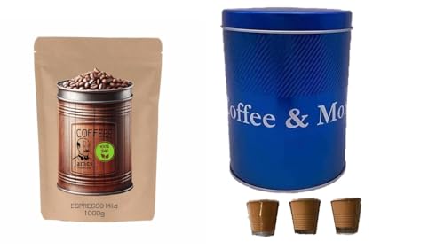 4,4 Liter Kaffeedose mit Löffel Die James Premium Kaffeedosen sind eine stilvolle und praktische Lösung für die Aufbewahrung von Kaffeebohnen.+ 3 Tassen 95ml von James Premium