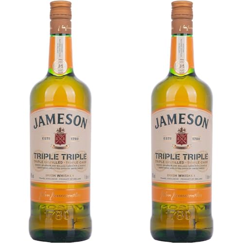 Jameson Triple Triple Irish Whiskey 1,0L Whisky (1 x 1.0 l) (Packung mit 2) von Jameson