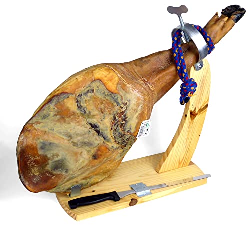 7,5kg Ibérico Cebo de Campo Schinken - OHNE ZUSATZSTOFFE - großer Hinterschinken +36 Monate luftgetrocknet Freilandhaltung von Jamón y Vino - Spanische Delikatessen