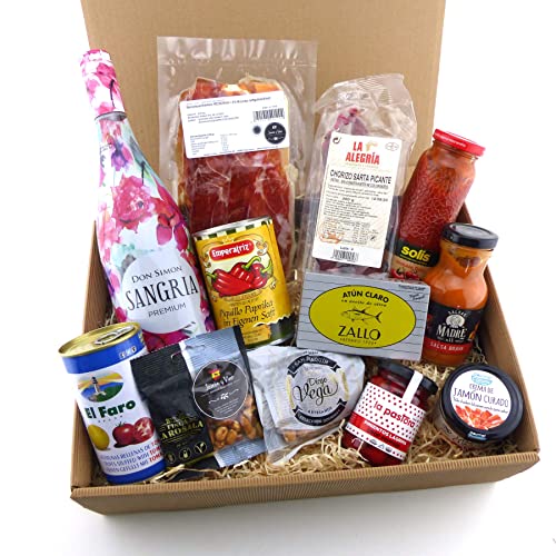 Geschenkbox SPANISCHER SOMMER mit Chorizo, Schinken, Oliven, etc von Jamón y Vino - Spanische Delikatessen