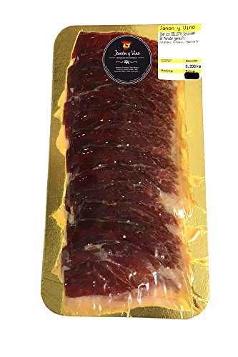 Pata Negra Ibérico BELLOTA Schinken, +36 Monate gereift, OHNE ZUSATZSTOFFE, geschnitten (3x 150g) von Jamón y Vino - Spanische Delikatessen